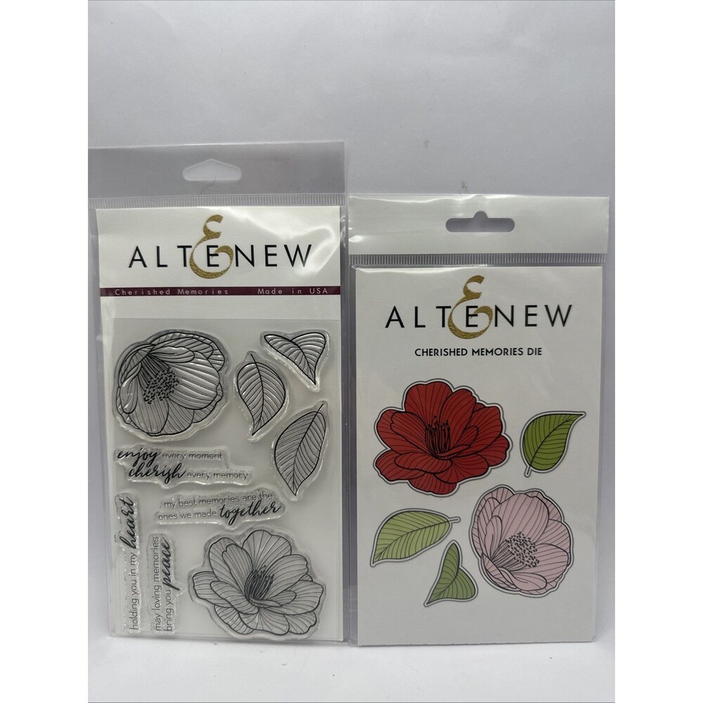 Altenew Cherished memories Stamp and Die Set Floral